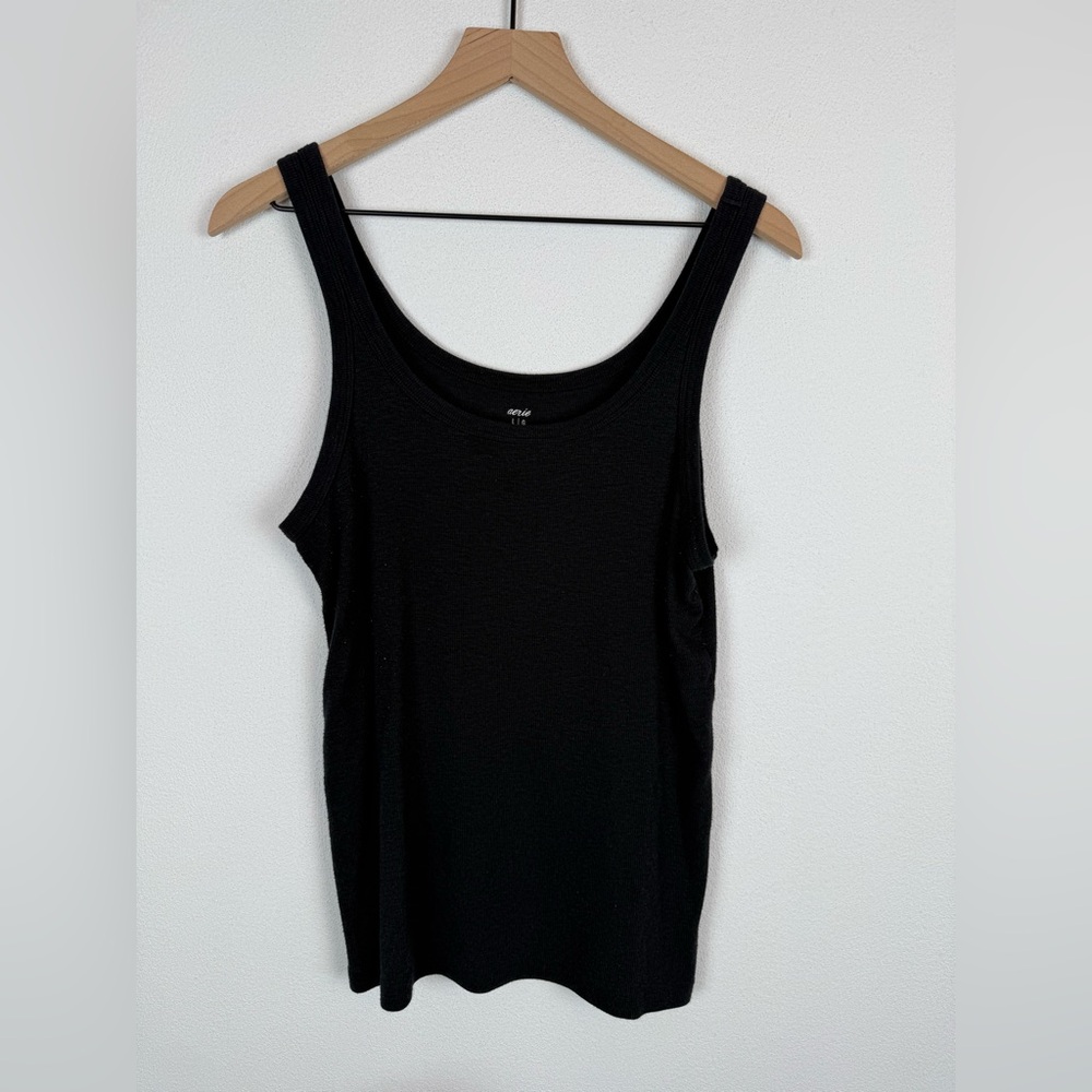 Aerie Classic Black Tank Top Basic Layering Essential Large
